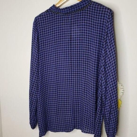 Eyeshadow NWT plaid embellished shirt OX - Picture 11 of 13